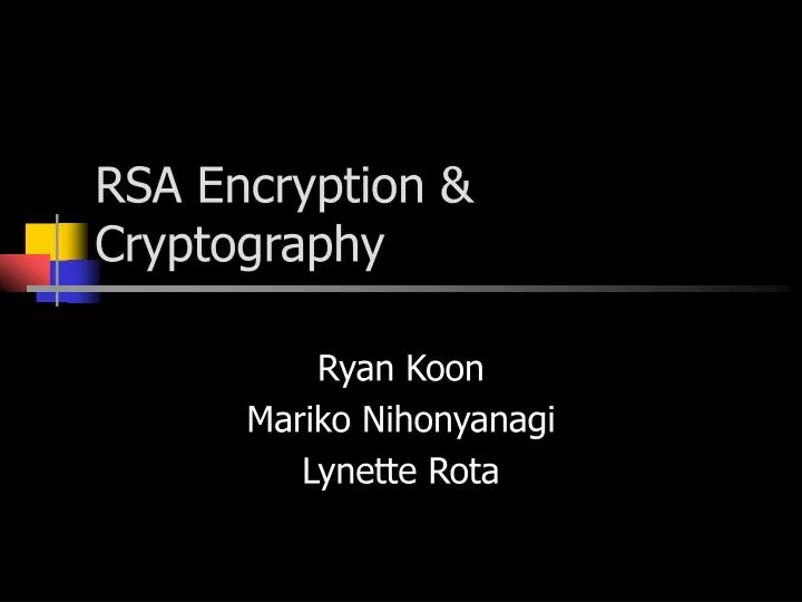 rsa encryption cryptography