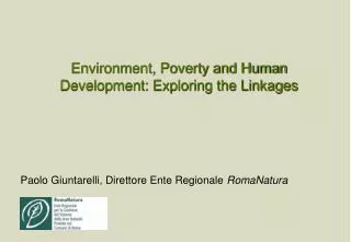 environment poverty and human development exploring the linkages