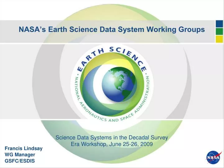 nasa s earth science data system working groups