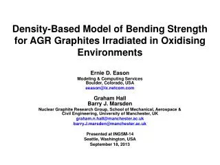 Density-Based Model of Bending Strength for AGR Graphites Irradiated in Oxidising Environments