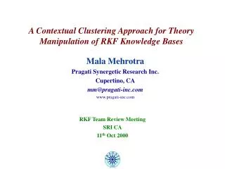 A Contextual Clustering Approach for Theory Manipulation of RKF Knowledge Bases