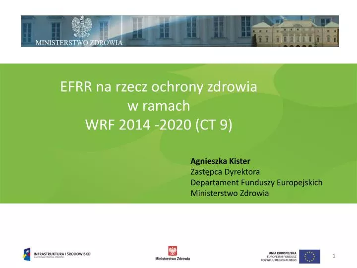 efrr na rzecz ochrony zdrowia w ramach wrf 2014 2020 ct 9