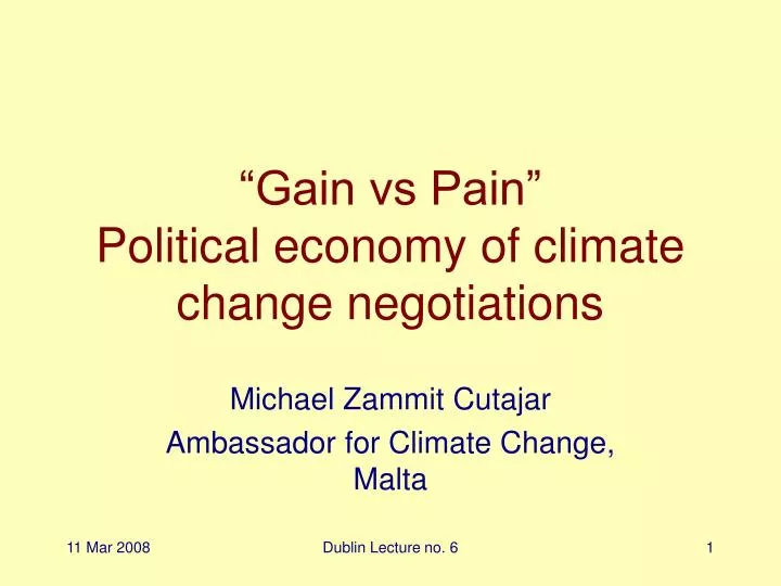 gain vs pain political economy of climate change negotiations