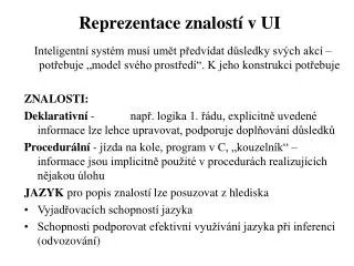 reprezentace znalost v ui