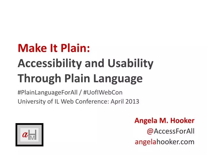 make it plain accessibility and usability through plain language