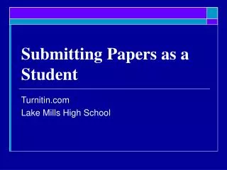 submitting papers as a student
