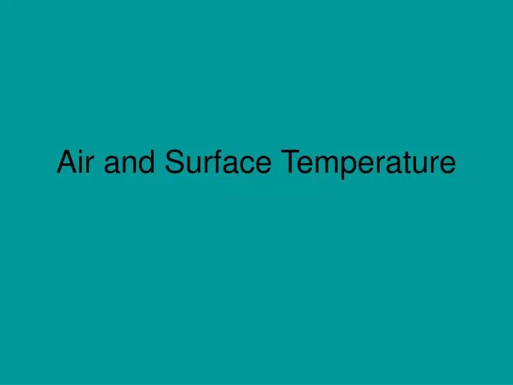 air and surface temperature