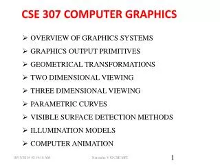 CSE 307 COMPUTER GRAPHICS