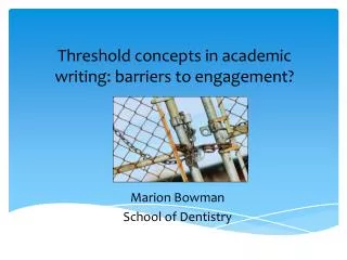 Threshold concepts in academic writing: barriers to engagement?