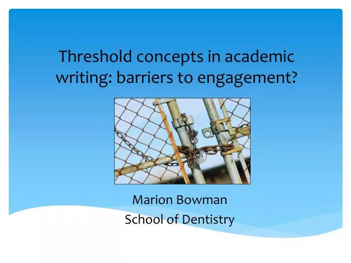 threshold concepts in academic writing barriers to engagement