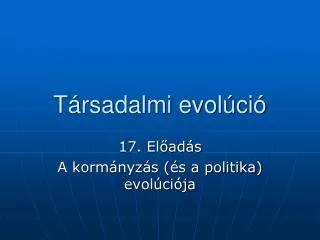 t rsadalmi evol ci