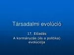 Társadalmi evolúció - slide 1