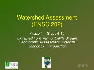 Watershed Assessment (ENSC 202)