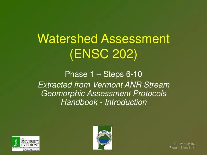 watershed assessment ensc 202