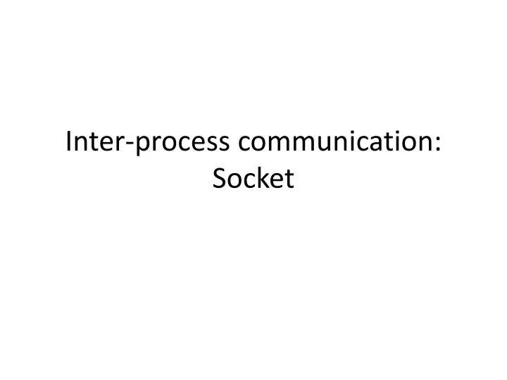 inter process communication socket