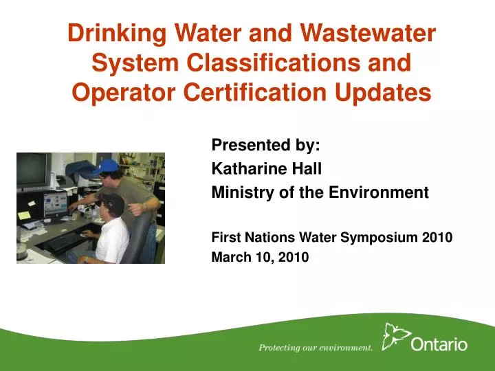 drinking water and wastewater system classifications and operator certification updates