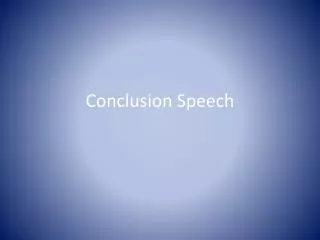 Conclusion Speech