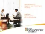 SharePoint 2007 Capacity and Performance Planning - slide 1