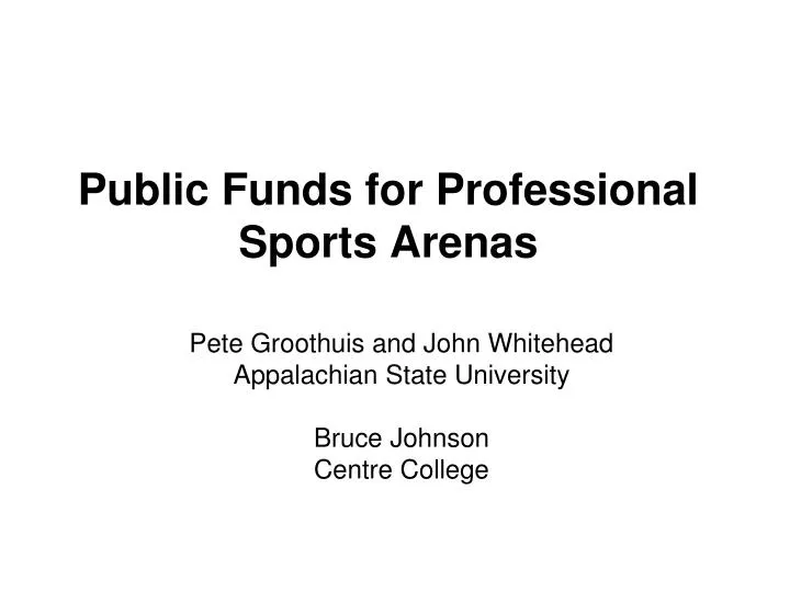 public funds for professional sports arenas
