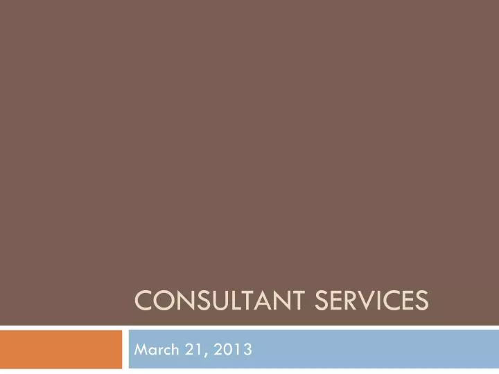 consultant services