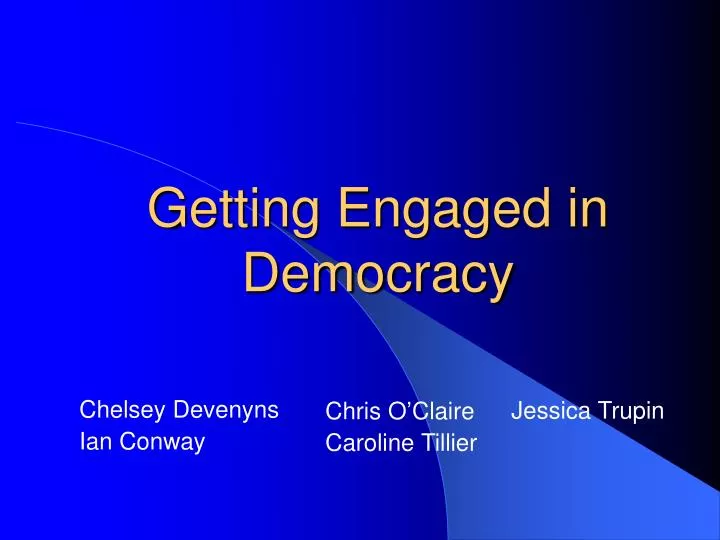 getting engaged in democracy