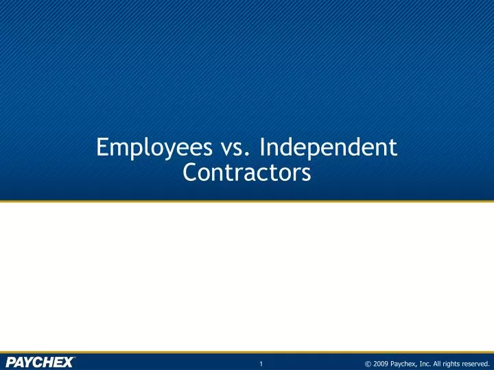 employees vs independent contractors