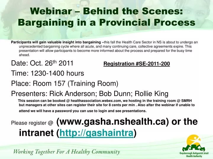 webinar behind the scenes bargaining in a provincial process
