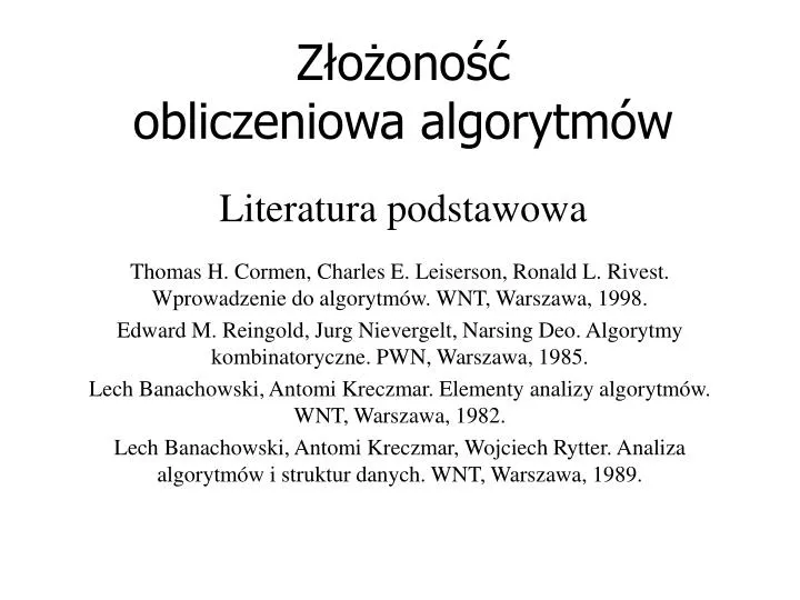 z o ono obliczeniowa algorytm w