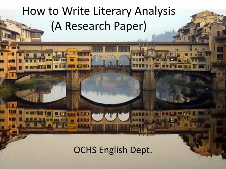 how to write literary analysis a research paper