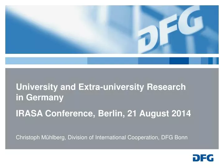 university and extra university research in germany
