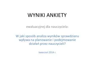 wyniki ankiety