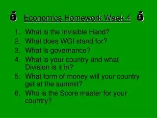 Economics Homework Week 4