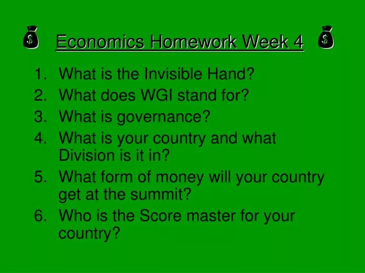 economics homework week 4