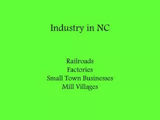 Industry in NC