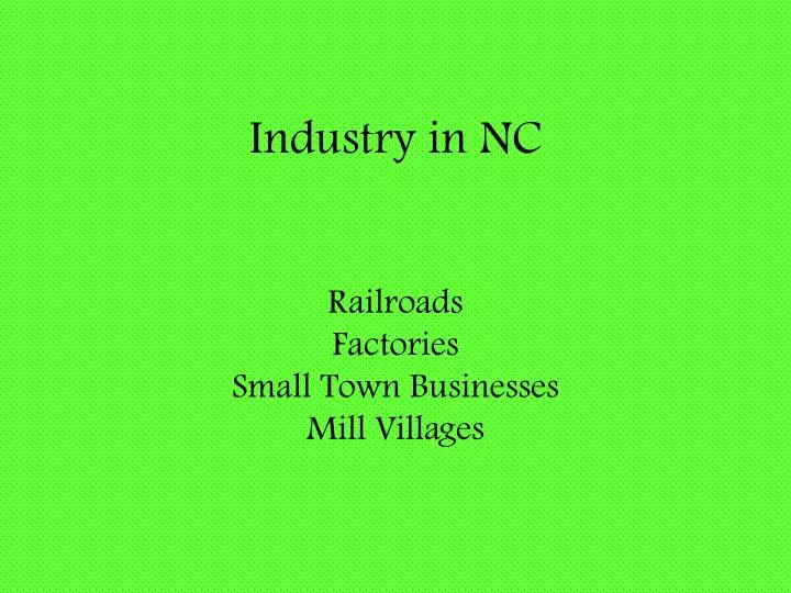 industry in nc