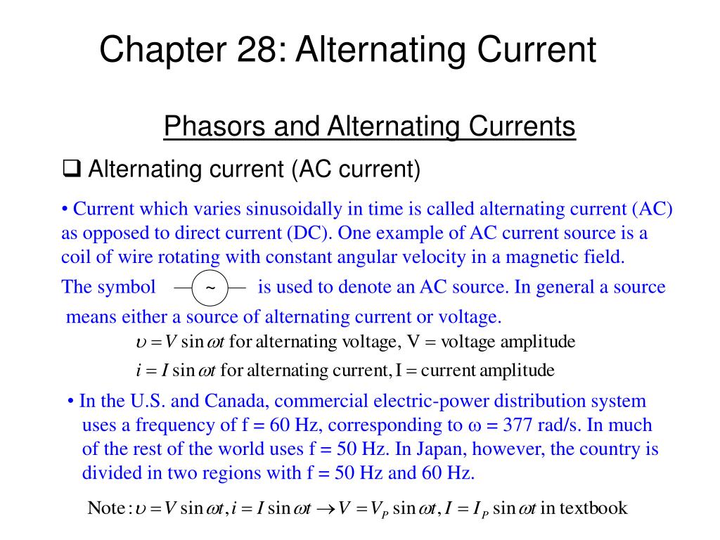 PPT - Chapter 28: Alternating Current PowerPoint Presentation, free ...
