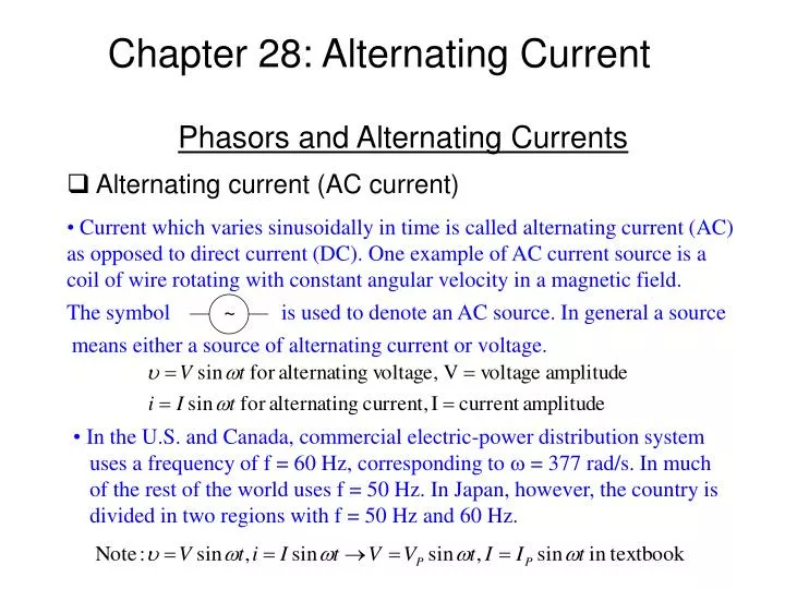 chapter 28 alternating current