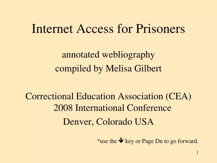 internet access for prisoners