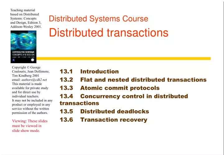 distributed systems course distributed transactions
