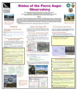 Status of the Pierre Auger Observatory