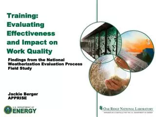 Training: Evaluating Effectiveness and Impact on Work Quality