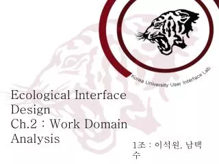 Ecological Interface Design Ch.2 : Work Domain Analysis