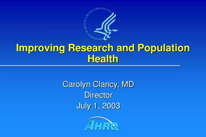 improving research and population health