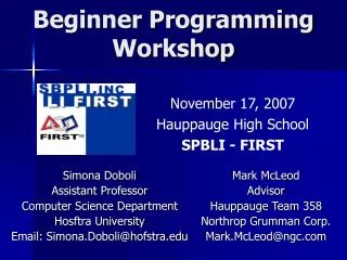 Beginner Programming Workshop