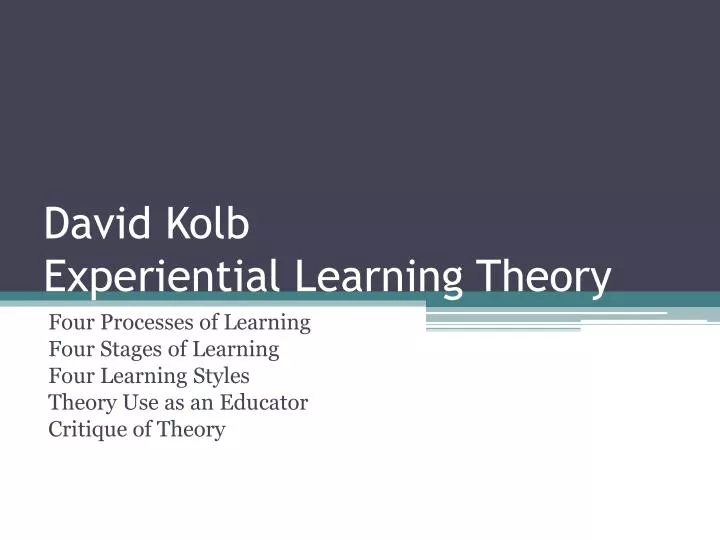 david kolb experiential learning theory
