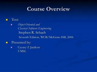 Course Overview