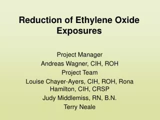 Reduction of Ethylene Oxide Exposures