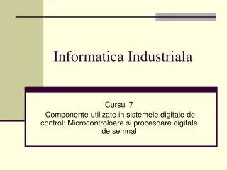informatica industriala