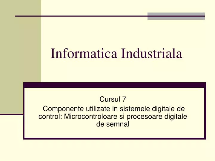 informatica industriala