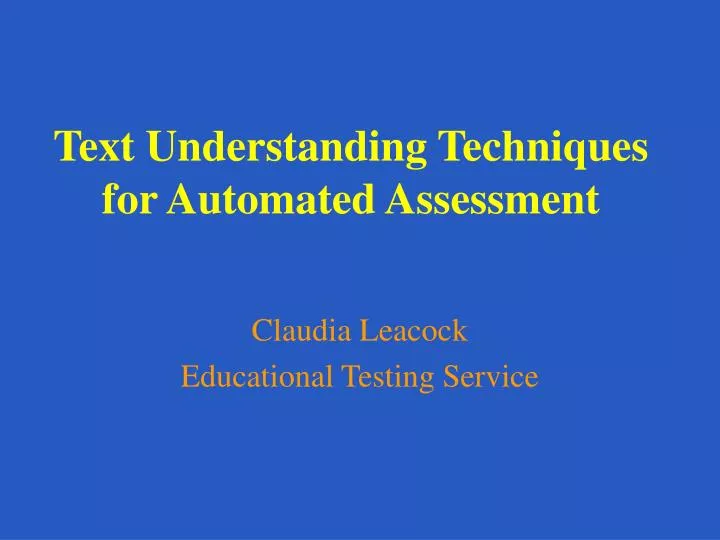text understanding techniques for automated assessment